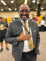 Black and Old Gold Alpha Monogram Tie