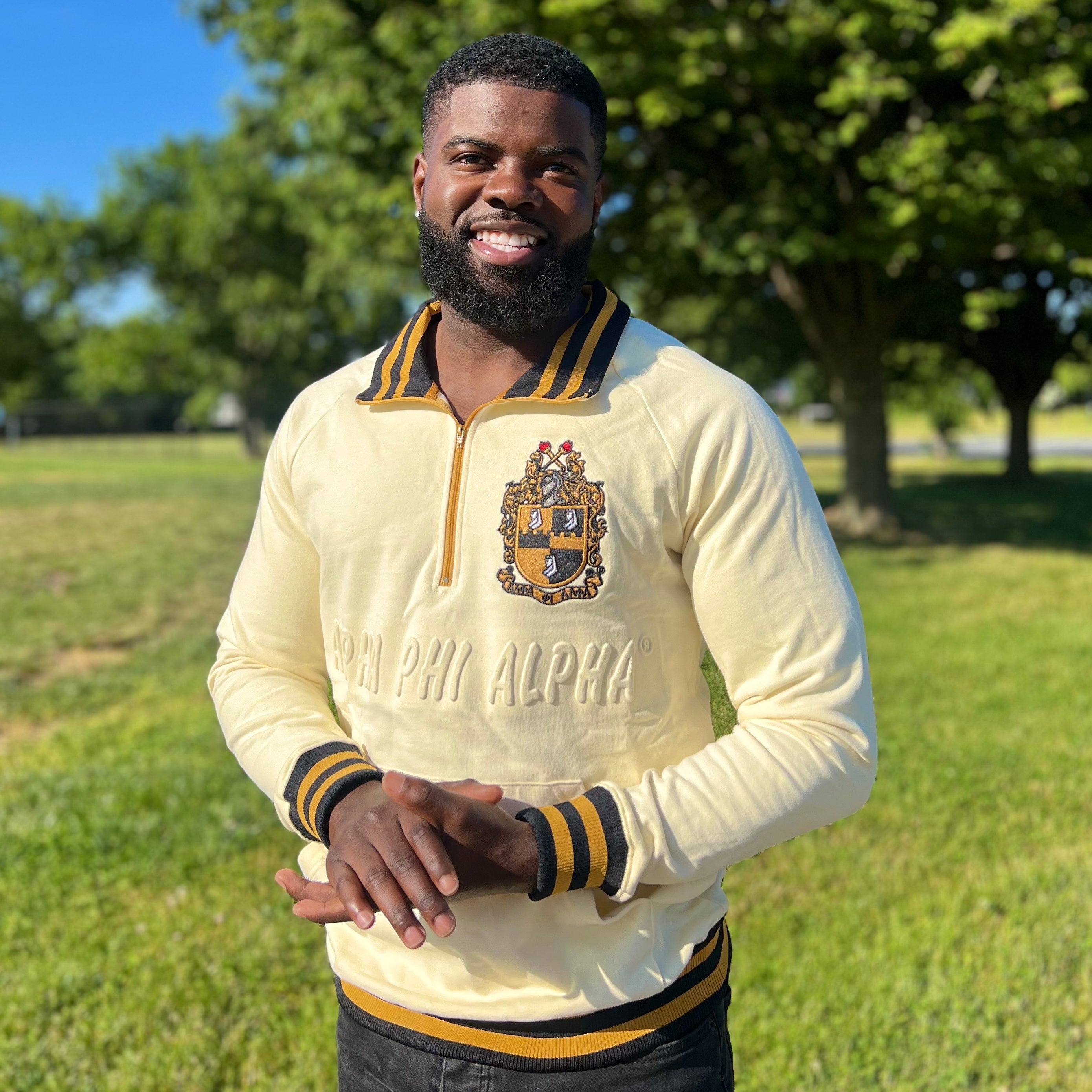 Alpha Neutral Quarter Zip Sweatshirt