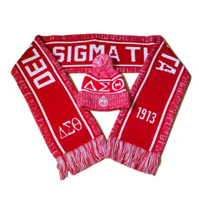 Delta Red Crest Scarf And Hat Set