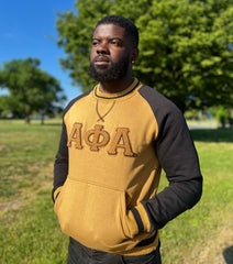 Alpha Black Gold Chenille Crewneck