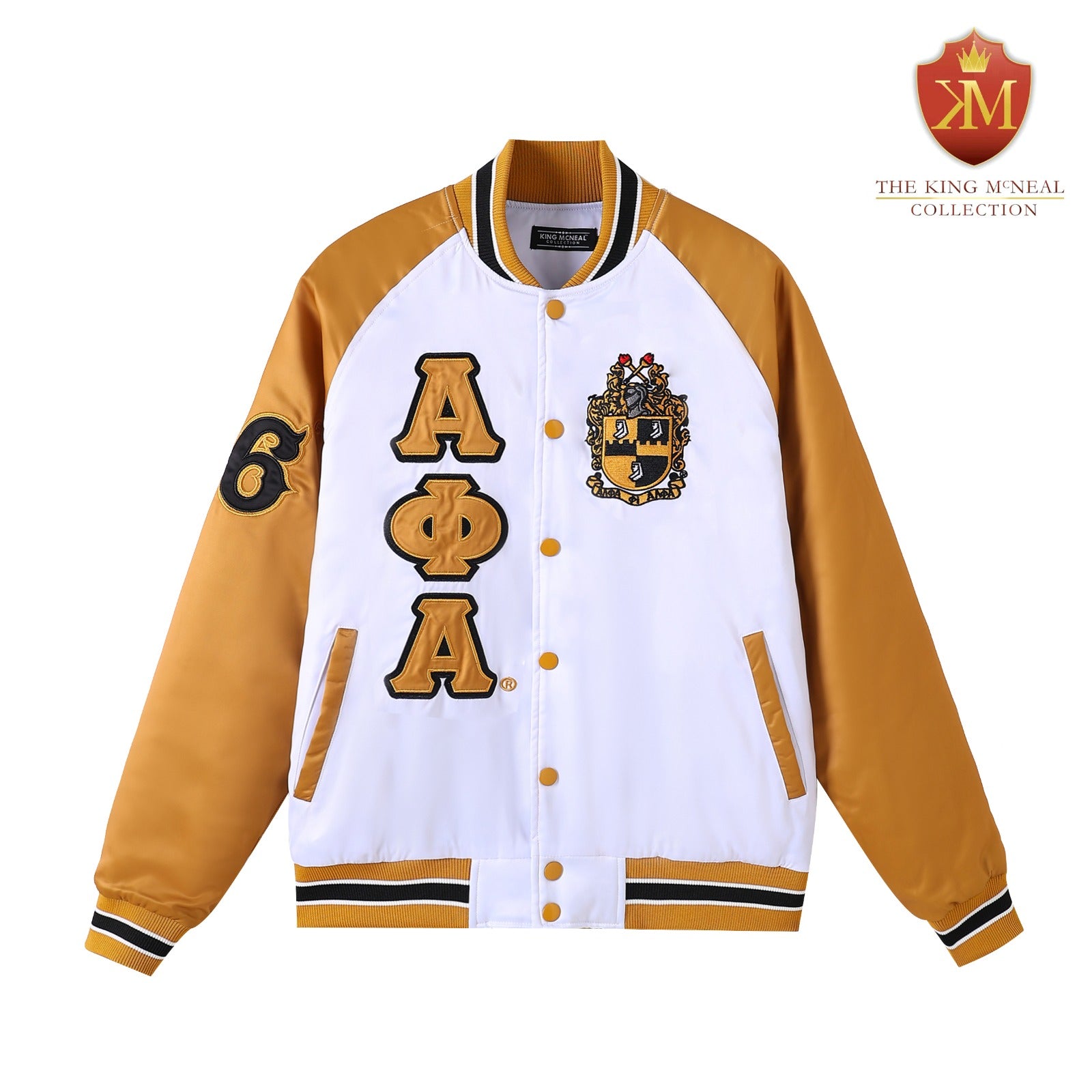 Alpha White Satin Bomber Jacket