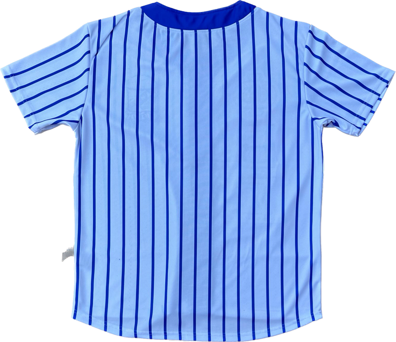 Sigma White Pinstripe Button Up Baseball Jersey