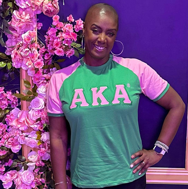 AKA Pink/Green Premium Raglan Shirt
