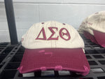 Delta Cream & Crimson Distressed Hat