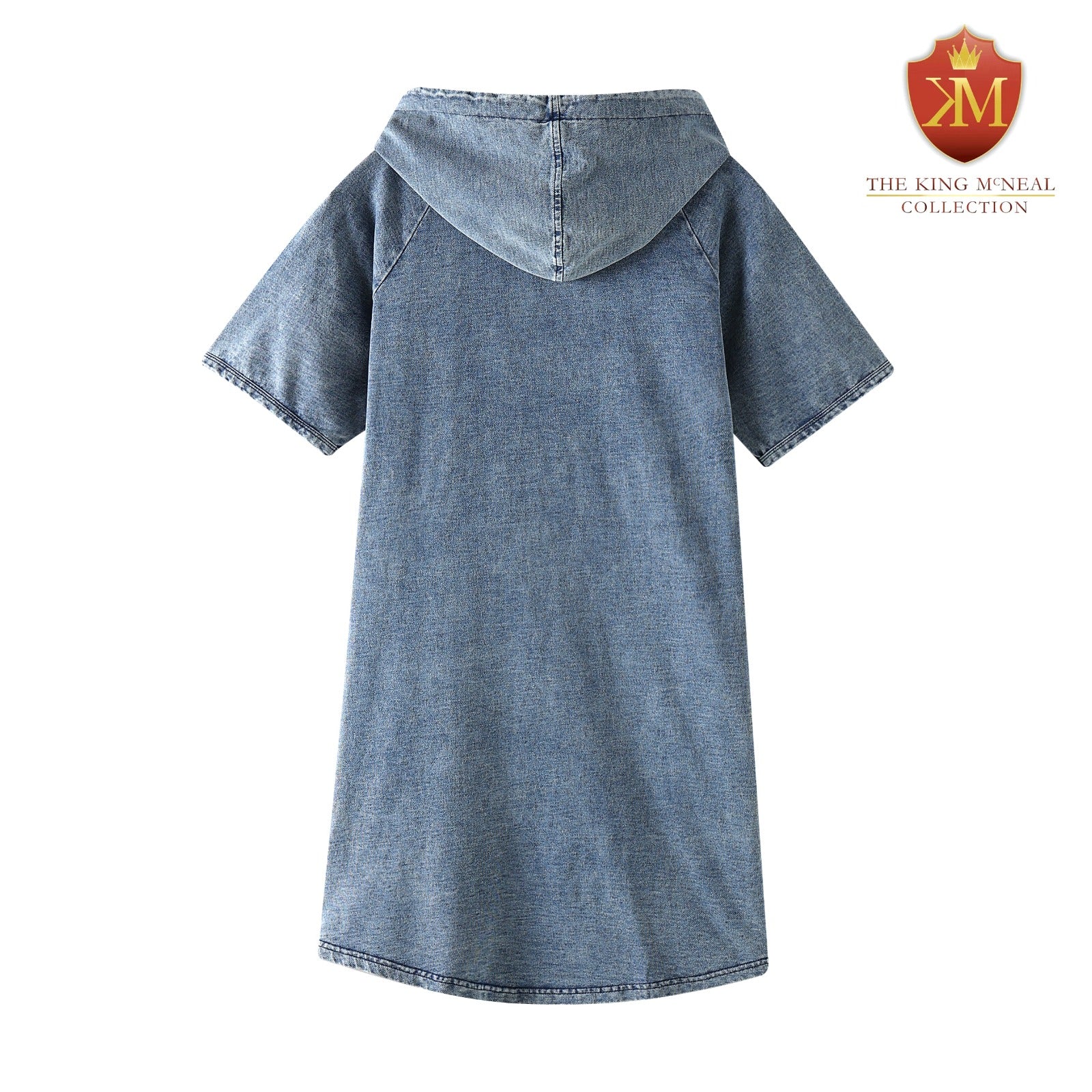 hoodie denim dress SO MANY QUESTIONS FRAYED DENIM HOODIE MINI DRESS