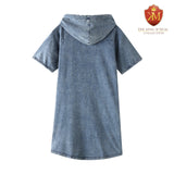 Zeta Denim Hoodie Dress With Pockets