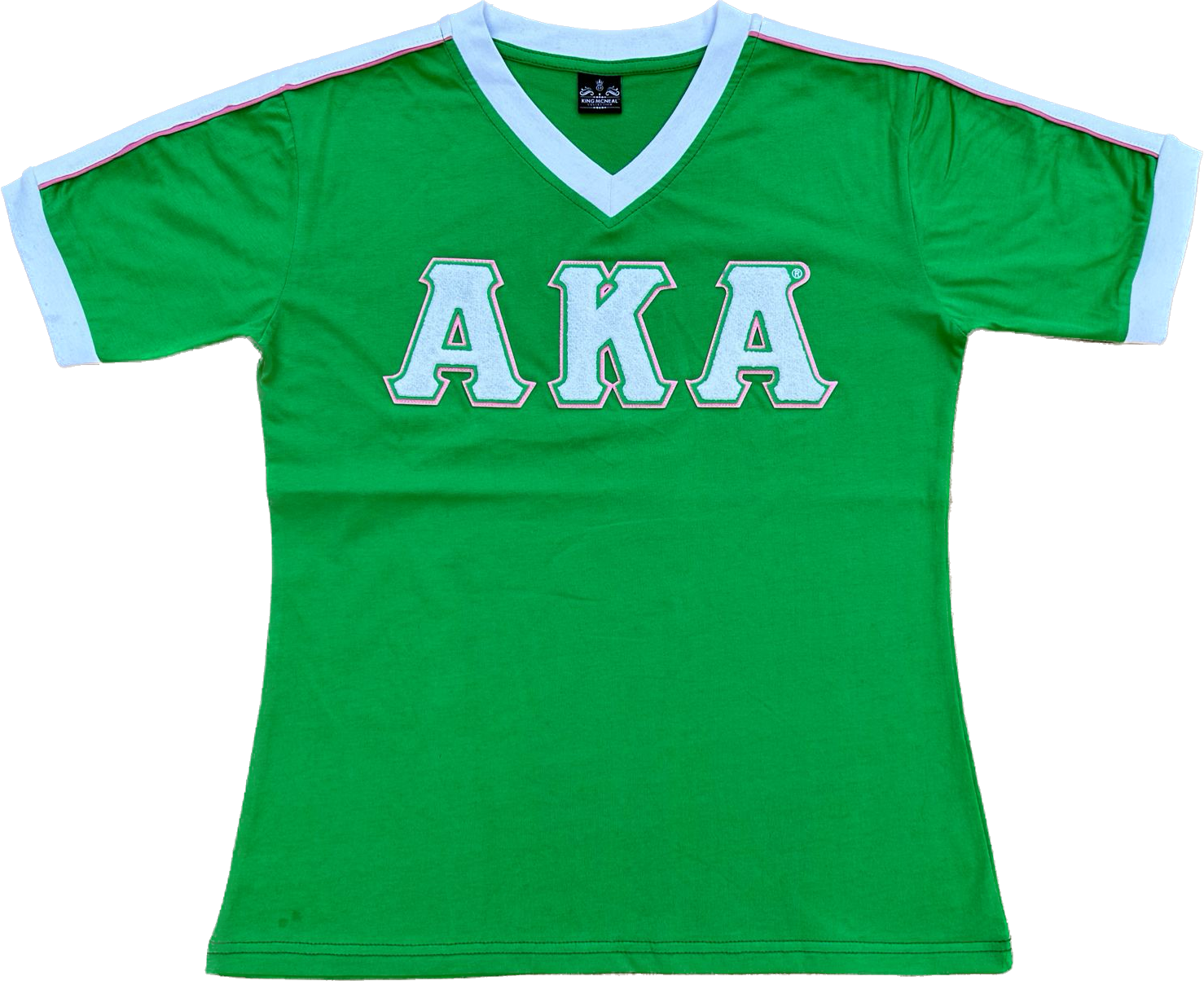 AKA Premium Chenille Ringer V-Neck Shirt