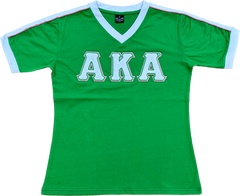 AKA Premium Chenille Ringer V-Neck Shirt