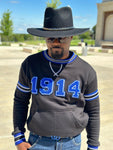 Phi Beta Sigma Black 1914 Chenille Crewneck