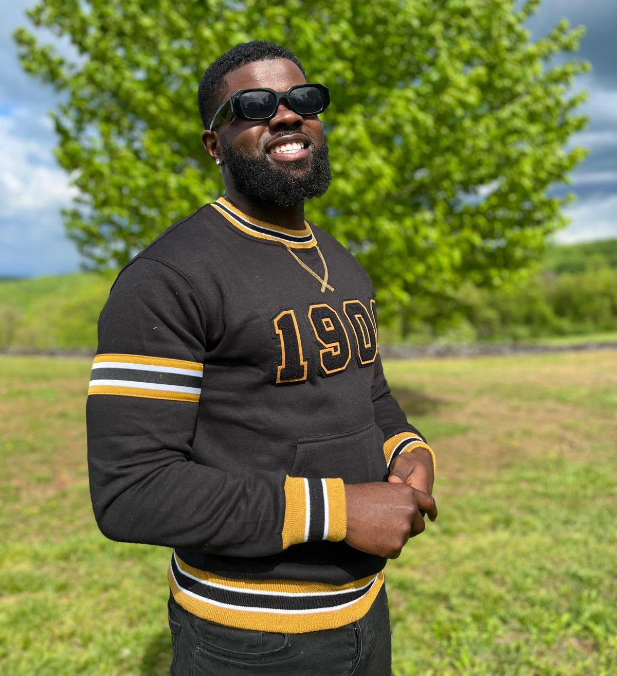 Alpha 1906 Black Chenille Crewneck