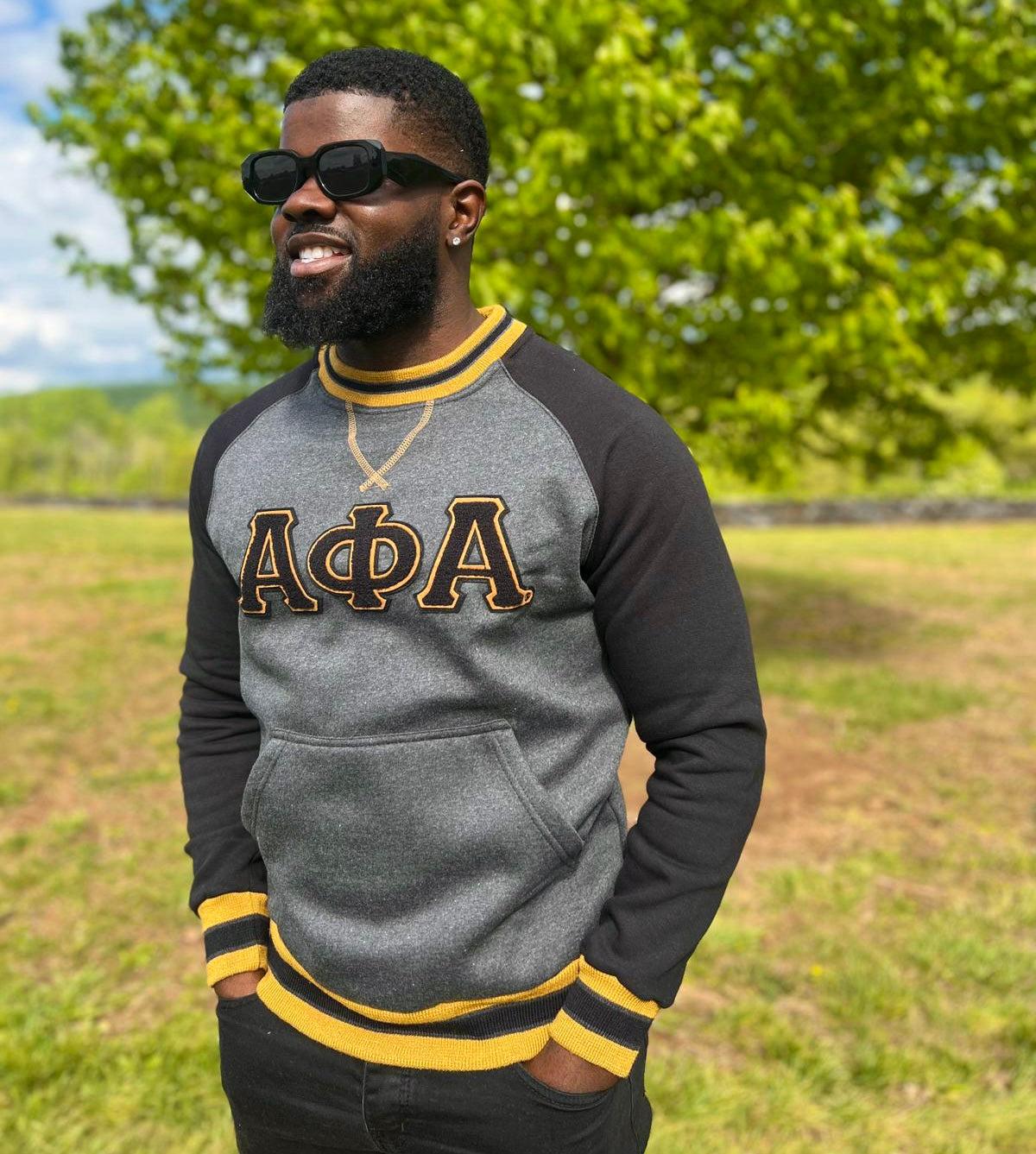 Alpha Dark Grey Chenille Crewneck