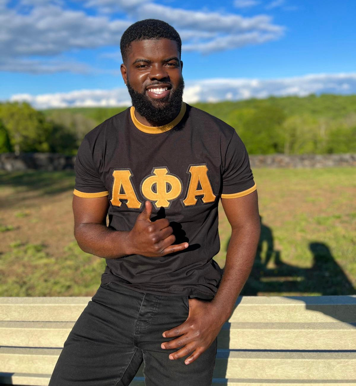 Premium Alpha Black Ringer Tshirt