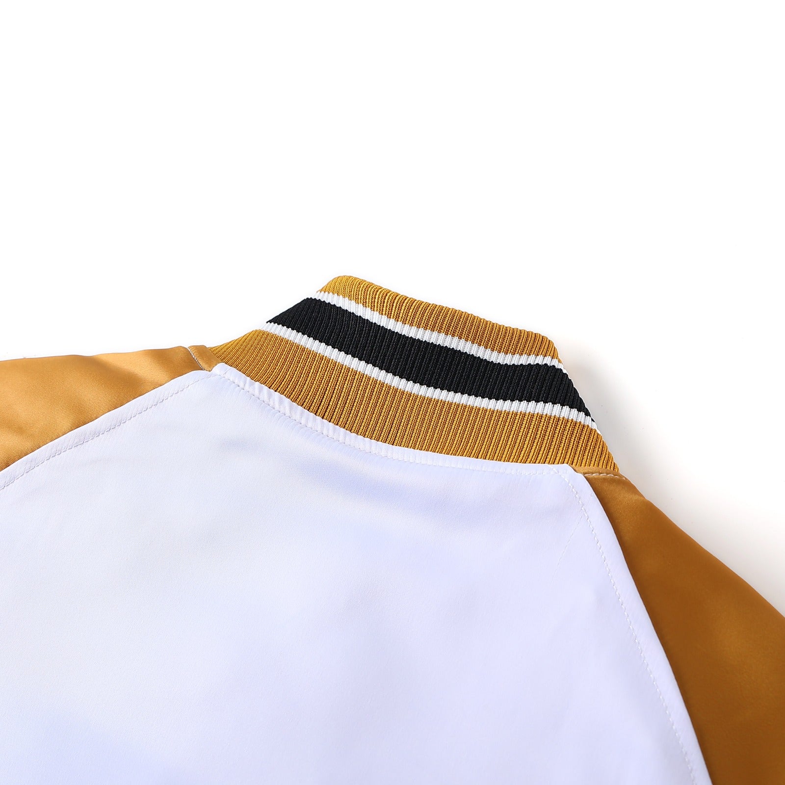 Alpha White Satin Bomber Jacket