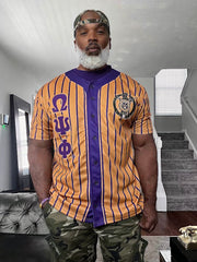Omega Gold Pinstripe Button Up Baseball Jersey