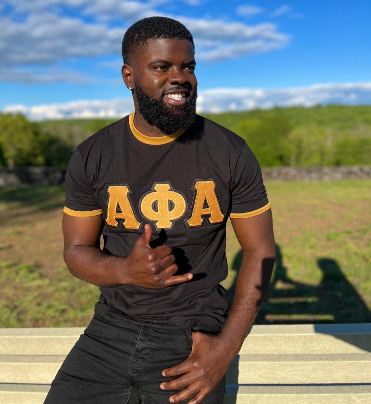 Premium Alpha Black Ringer Tshirt