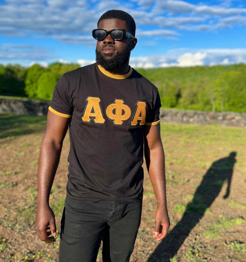 Premium Alpha Black Ringer Tshirt
