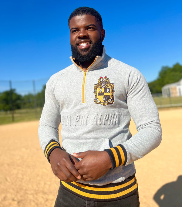 Alpha Grey Quarter Zip Sweatshirt
