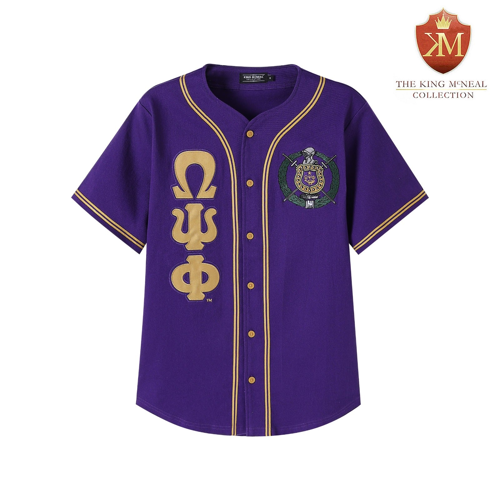 Omega Purple Button-Up Baseball Jersey