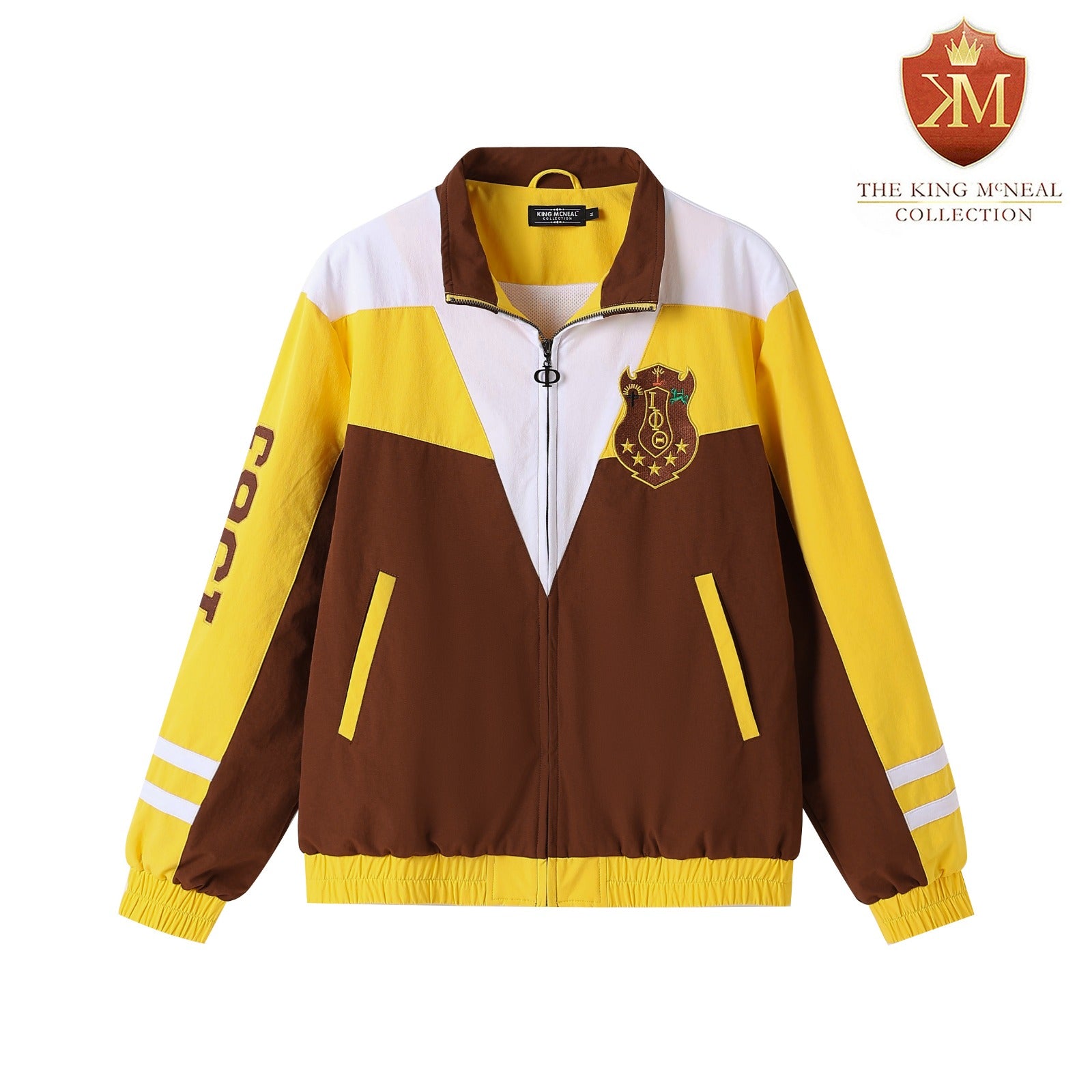 Iota Brown Full Zip Windbreaker Tech