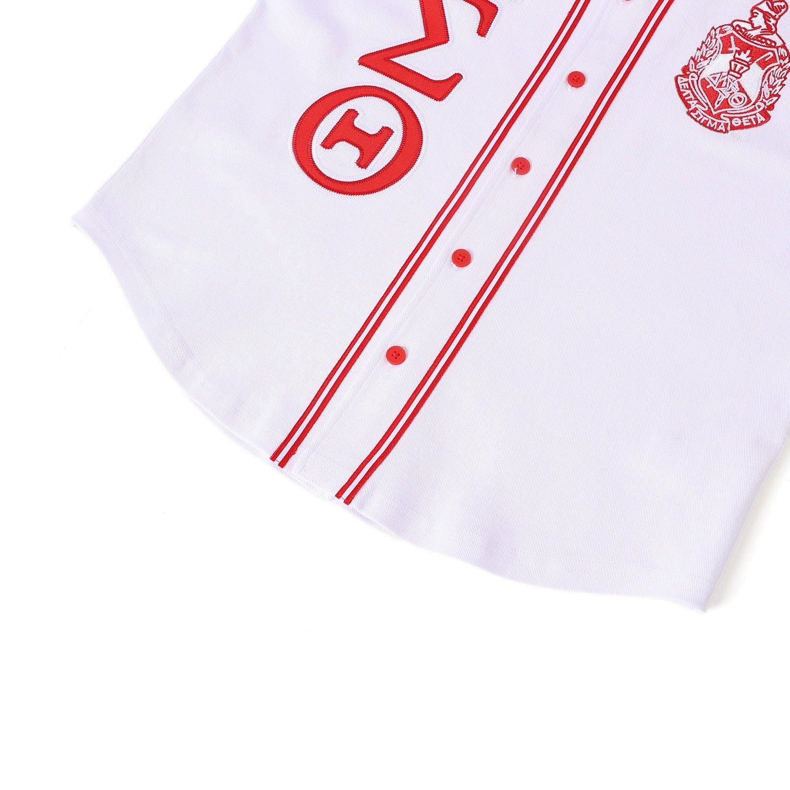 Delta White Button Up Baseball Jersey