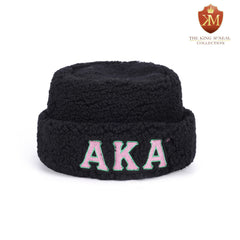 AKA Black Sherpa Beanie Hat