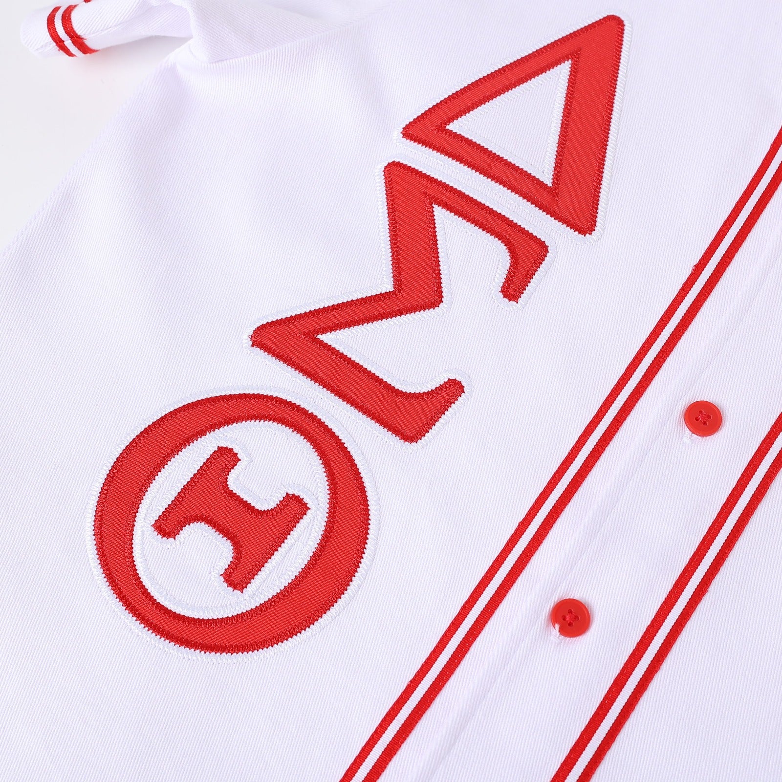 Delta White Button Up Baseball Jersey