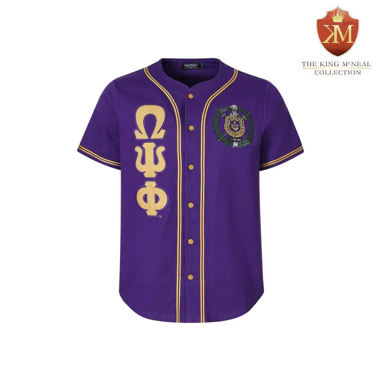 Omega Purple Button-Up Baseball Jersey