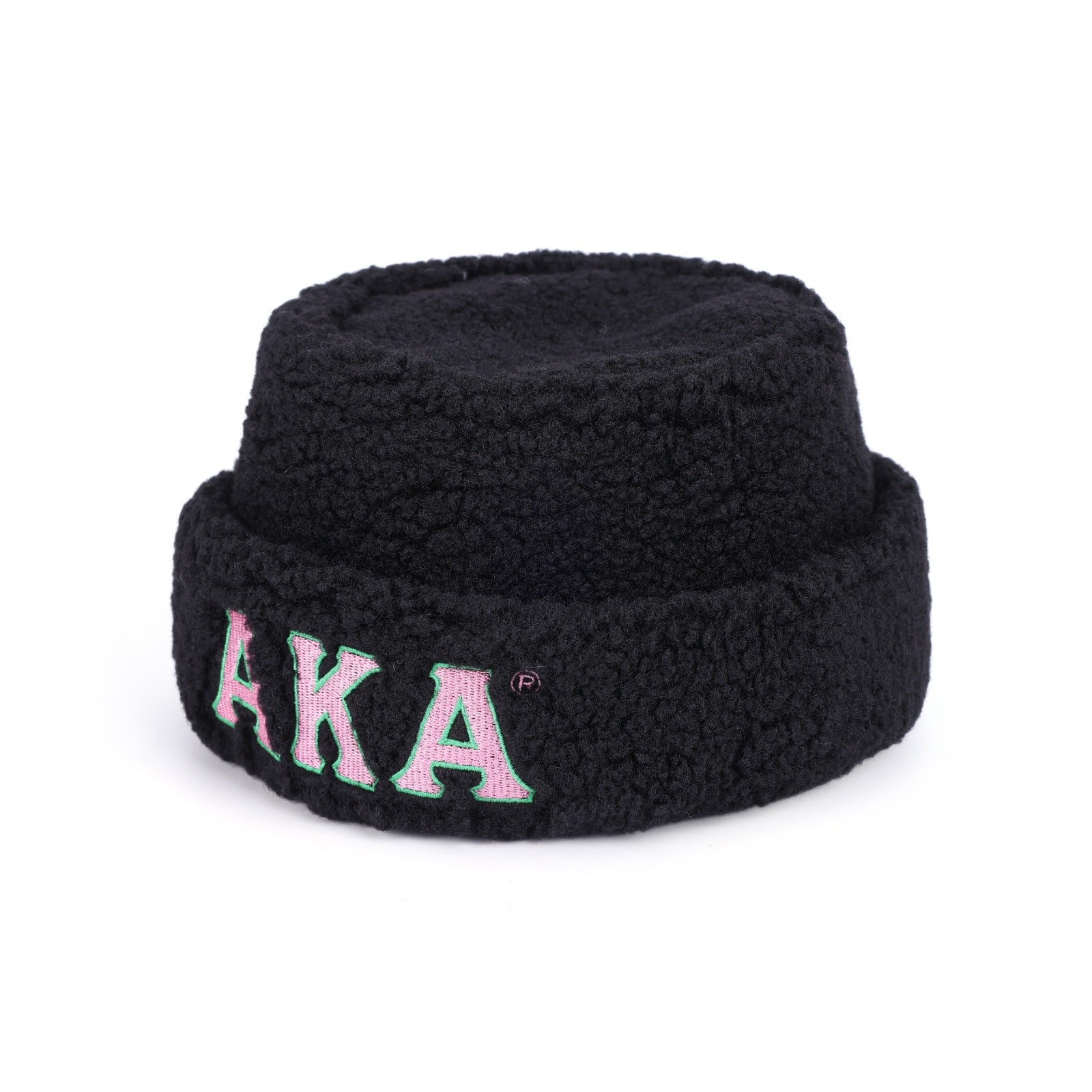 AKA Black Sherpa Beanie Hat