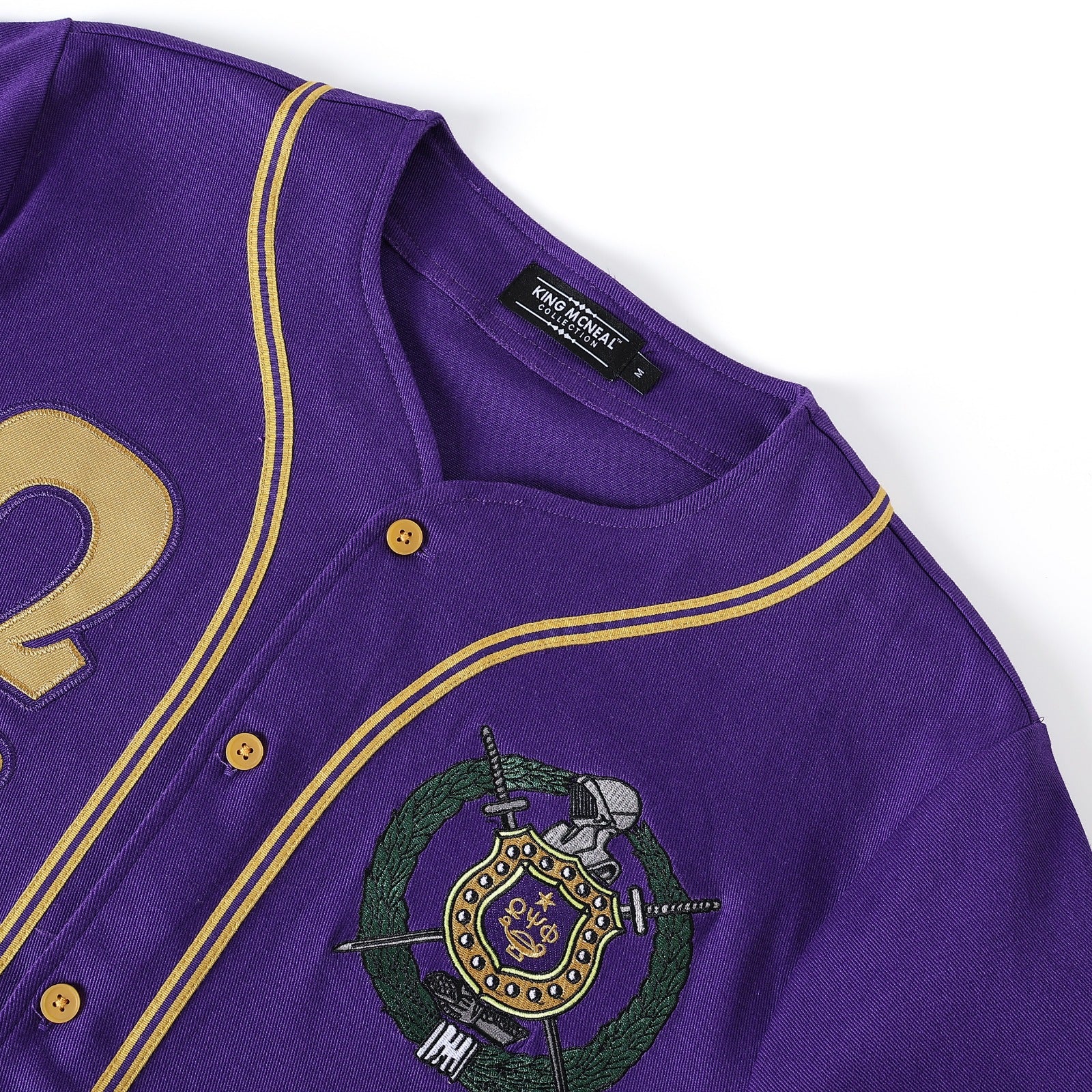 Omega Purple Button-Up Baseball Jersey