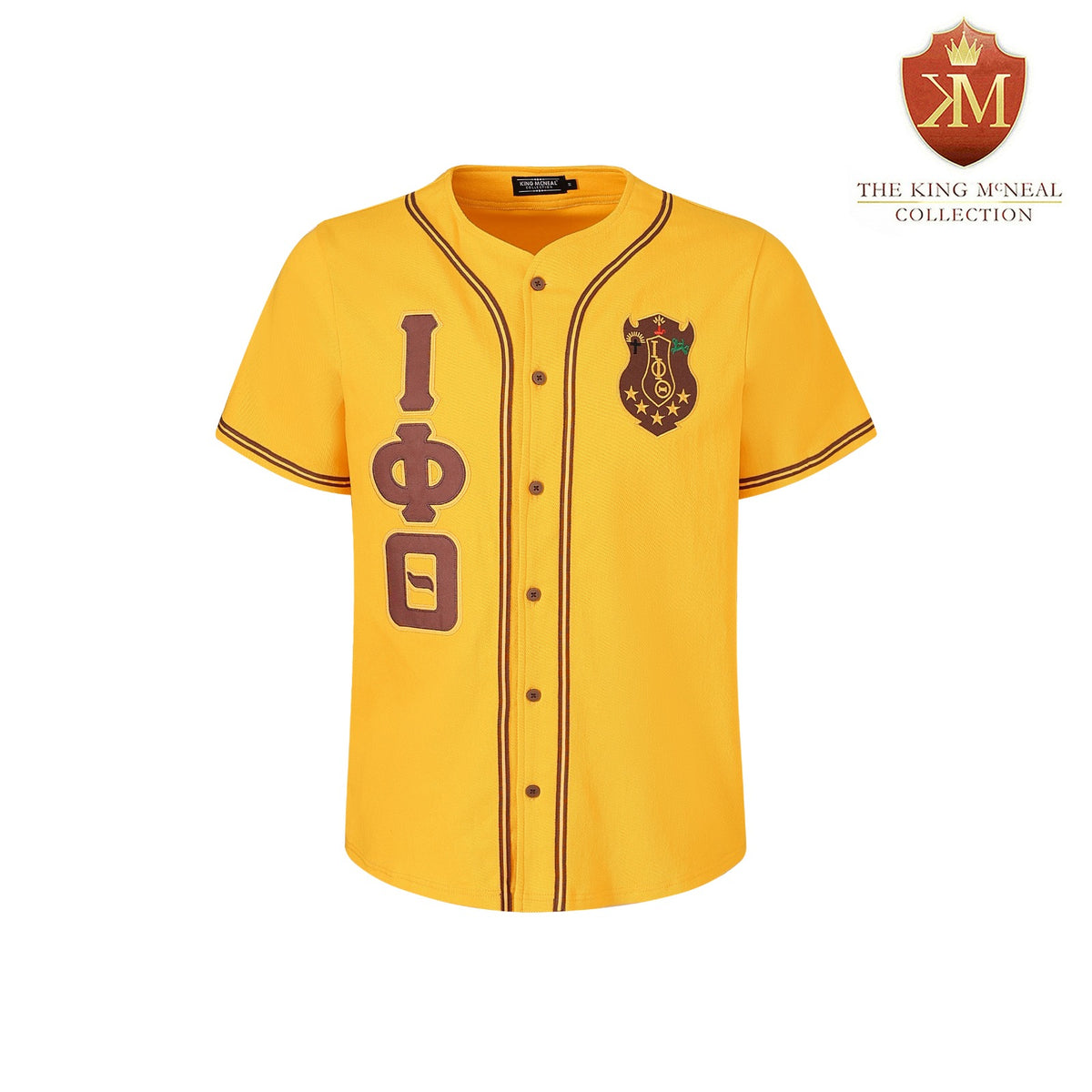 Iota Gold Button-Up Baseball Jersey