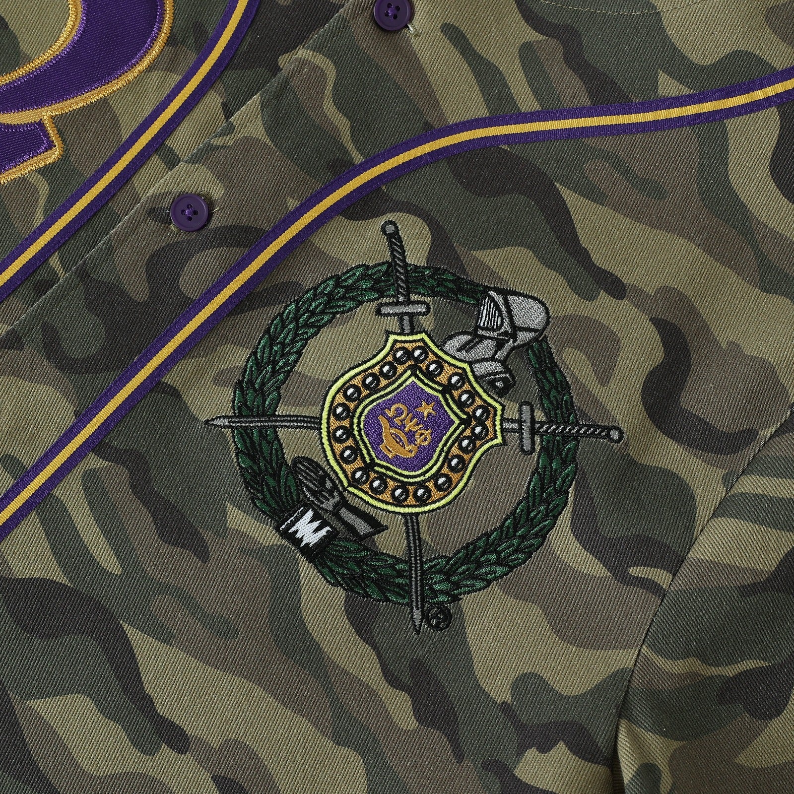 Omega Camo Button-Up Baseball Jersey