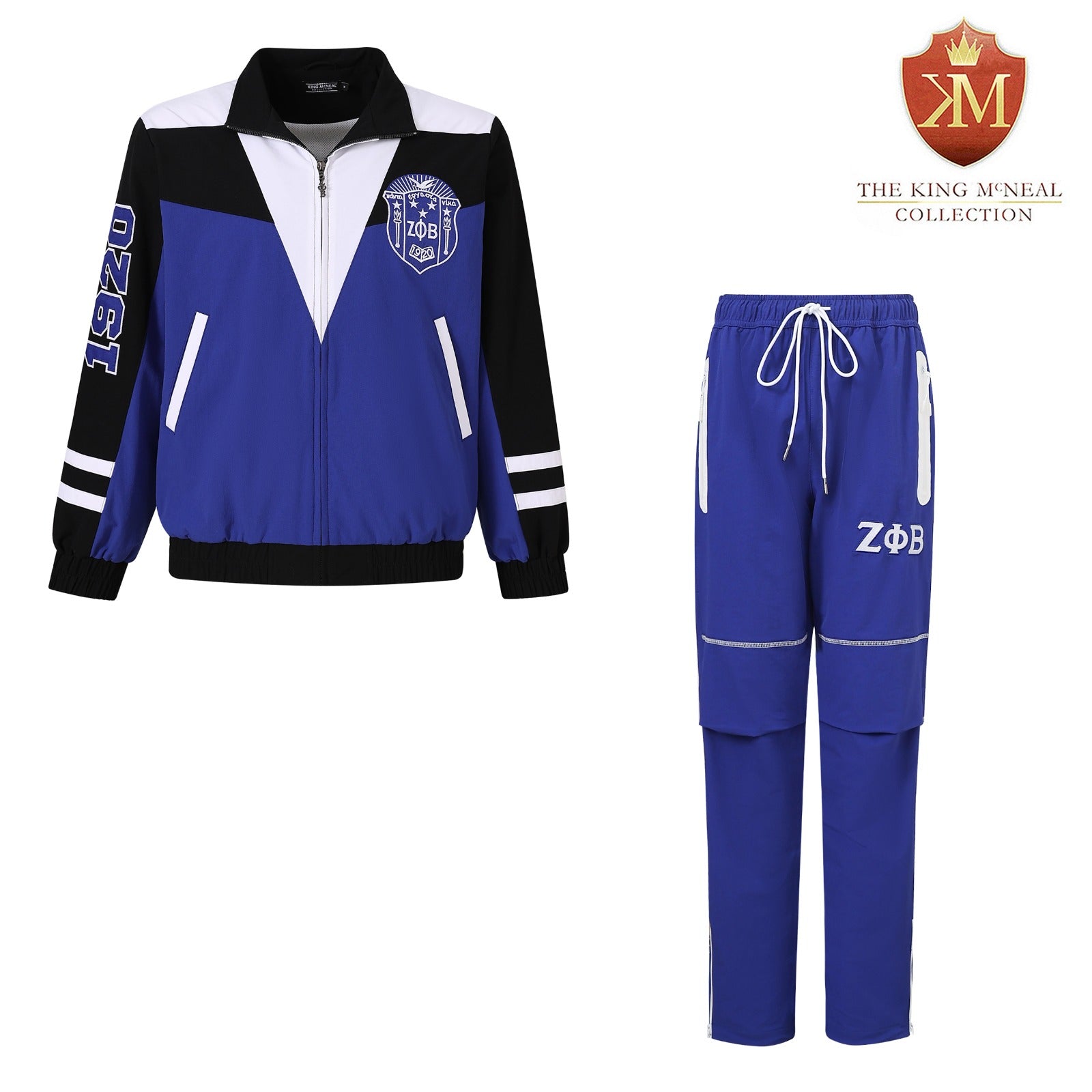 Zeta Blue Full Zip Windbreaker Tech Jacket (Unisex)