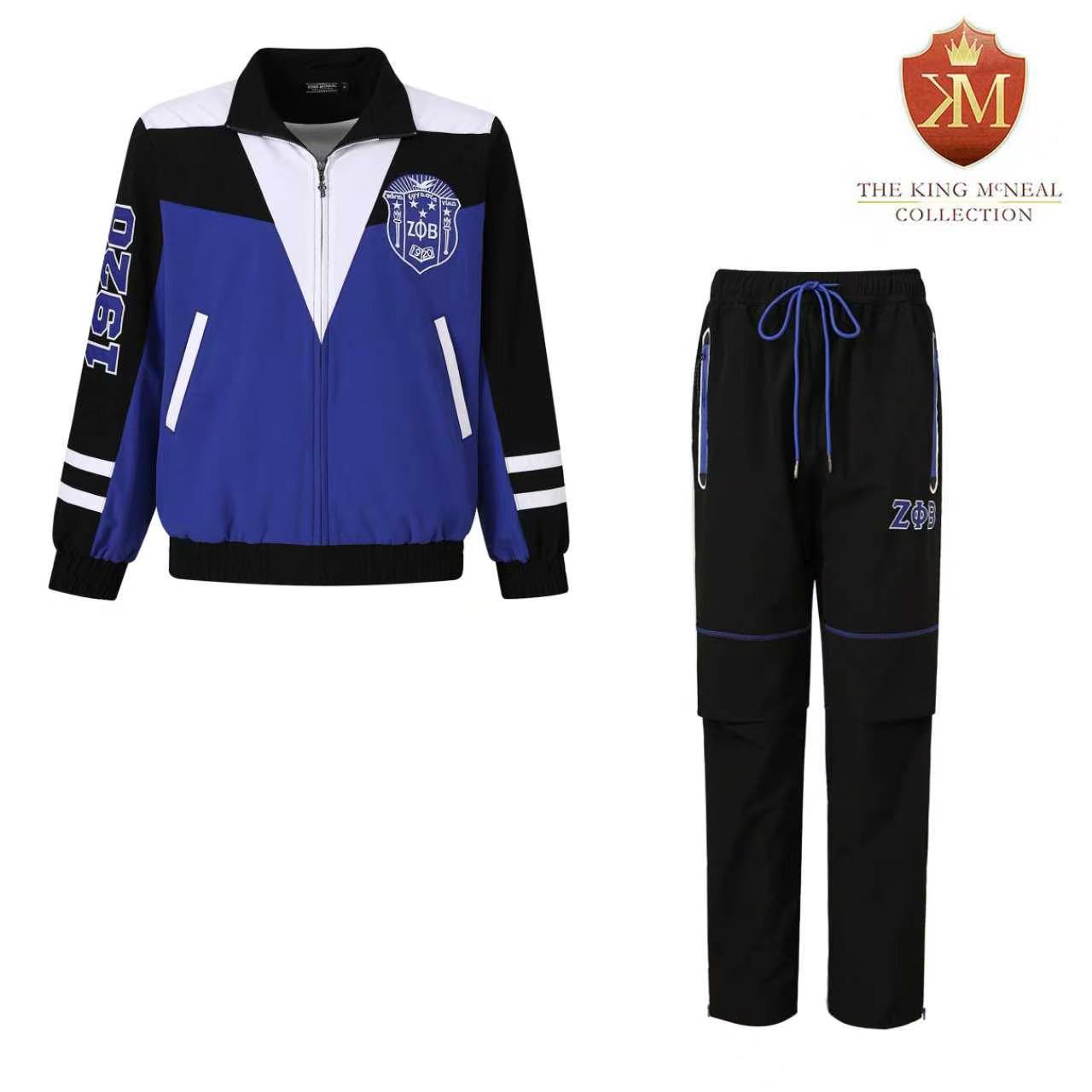 Zeta Blue Full Zip Windbreaker Tech Jacket (Unisex)