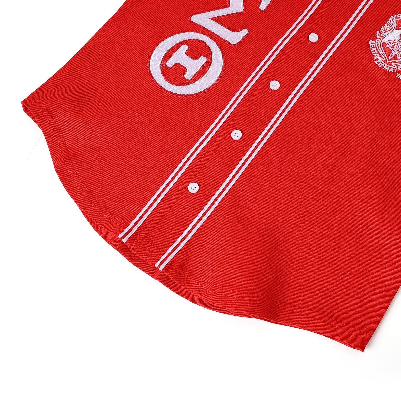 Delta Red Button Up Baseball Jersey
