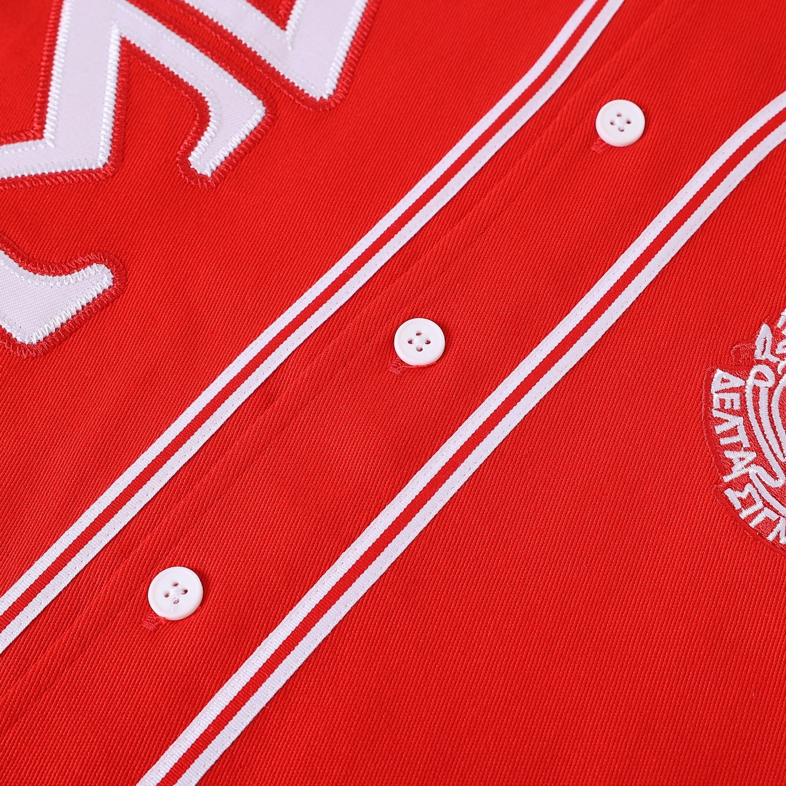 Delta Red Button Up Baseball Jersey