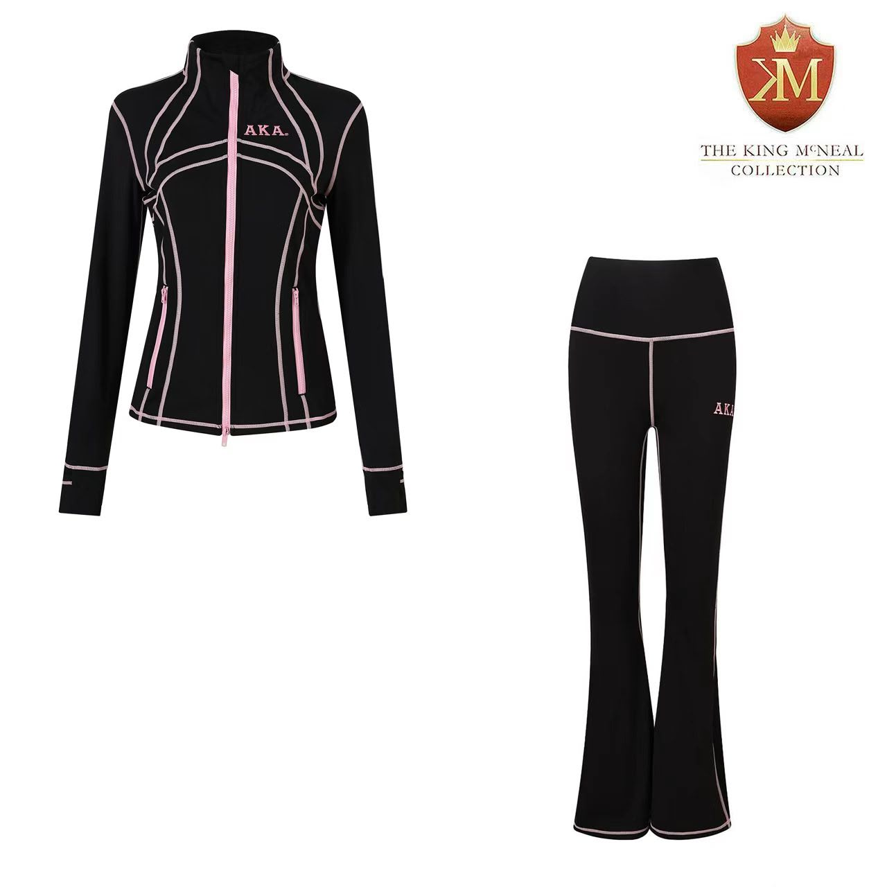 AKA Black Full Zip Yoga Jacket