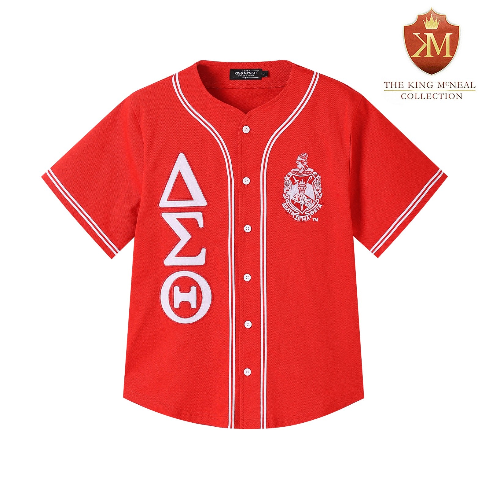Delta Red Button Up Baseball Jersey