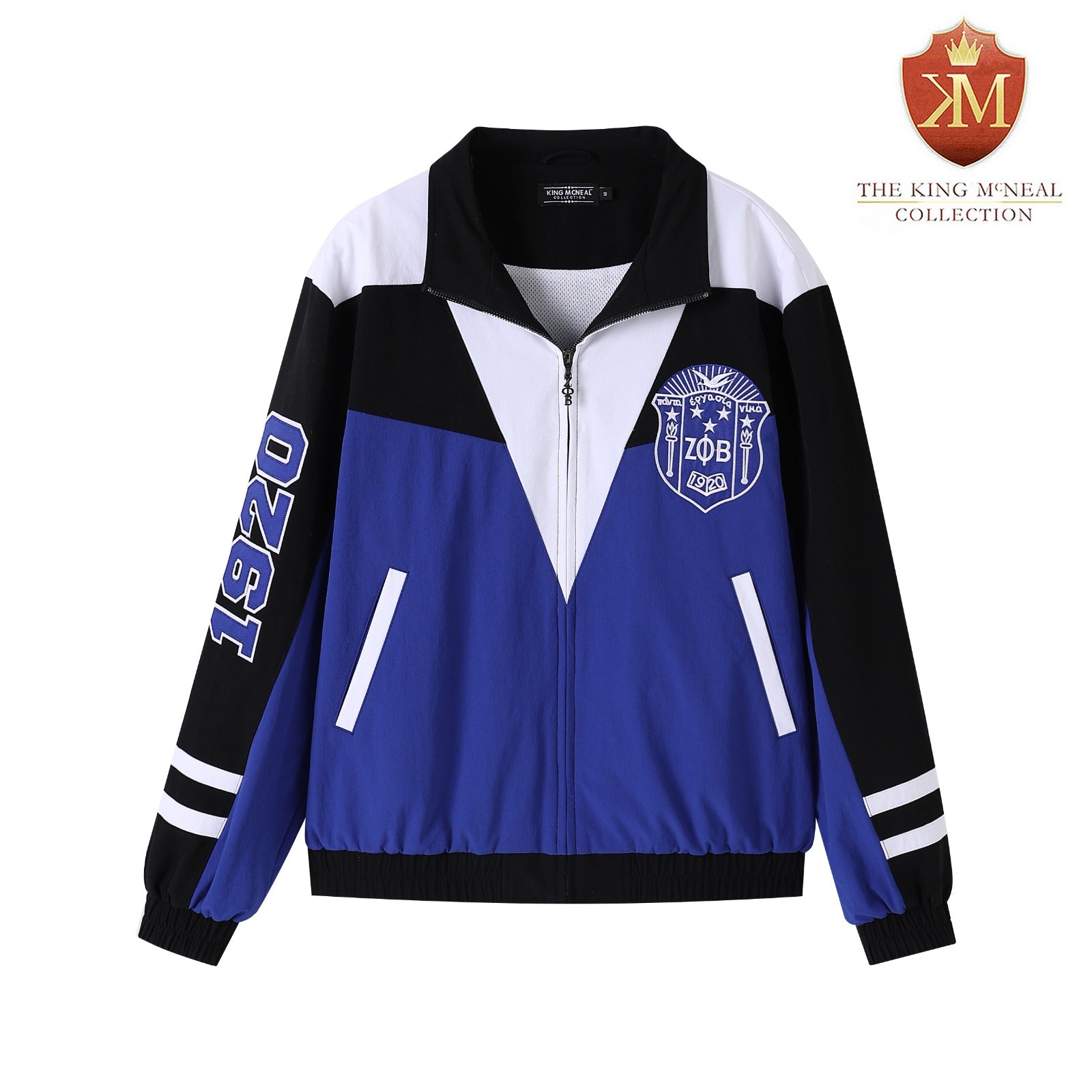 Zeta Blue Full Zip Windbreaker Tech Jacket (Unisex)