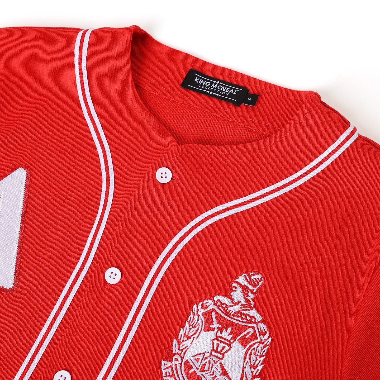 Delta Red Button Up Baseball Jersey