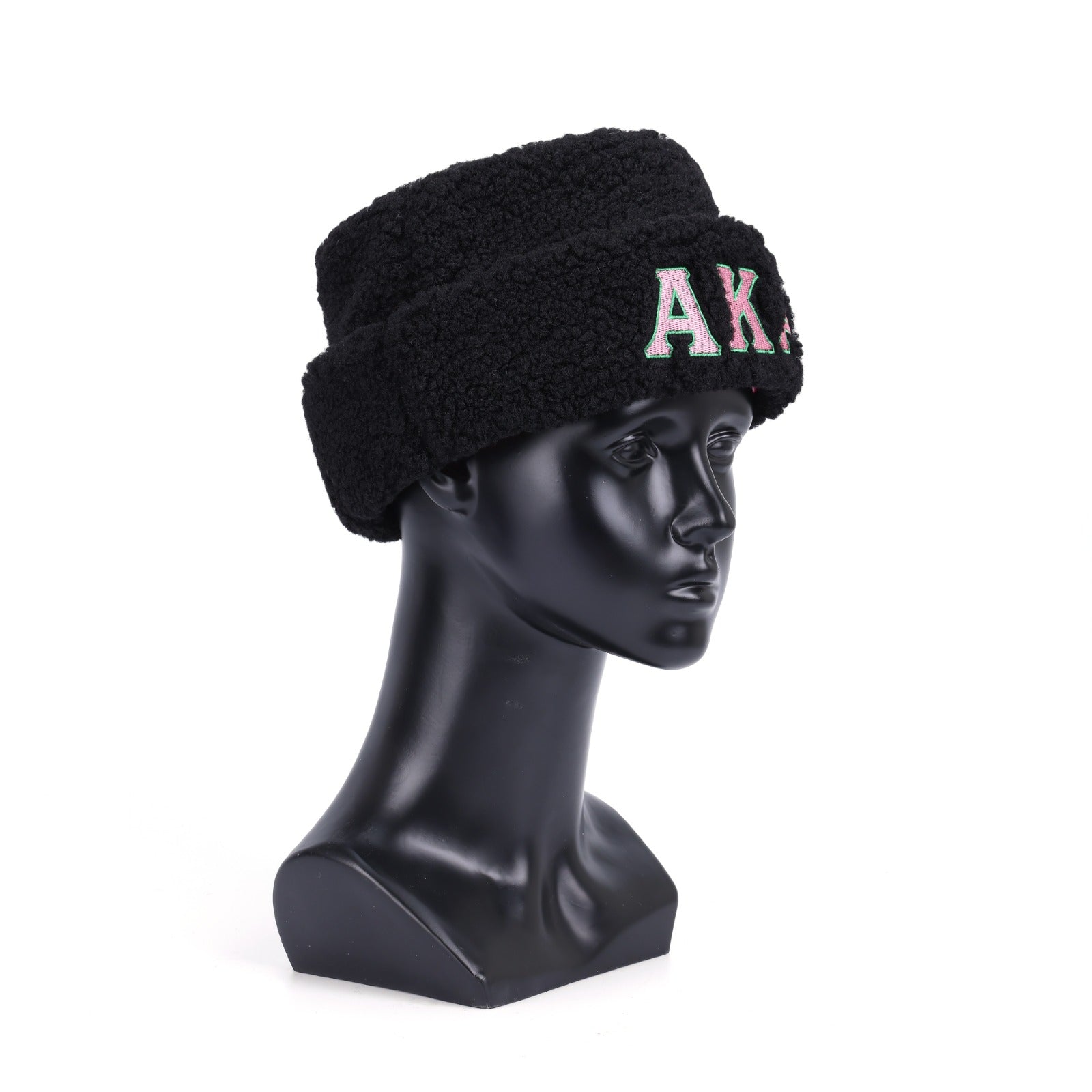 AKA Black Sherpa Beanie Hat