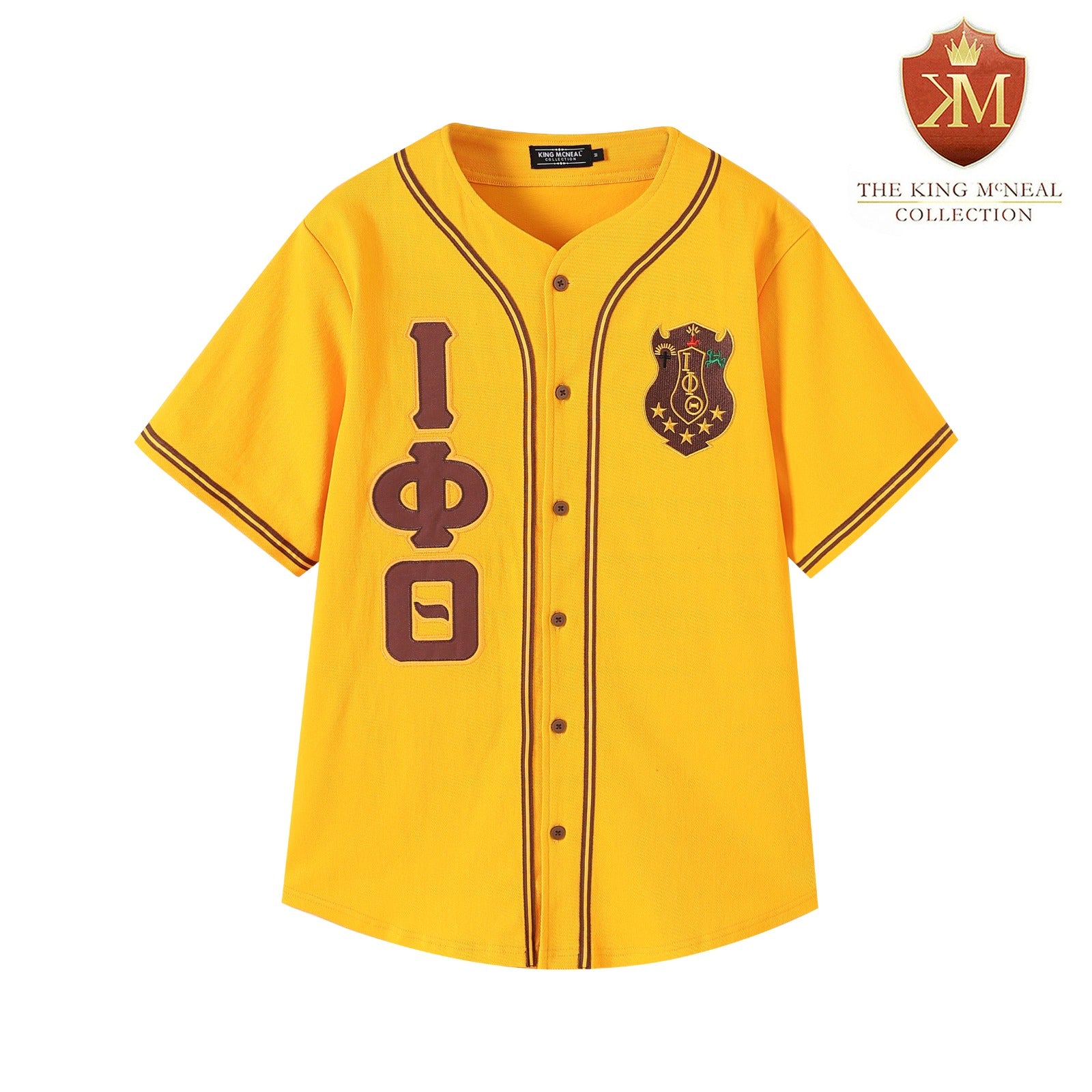 Iota Gold Button-Up Baseball Jersey