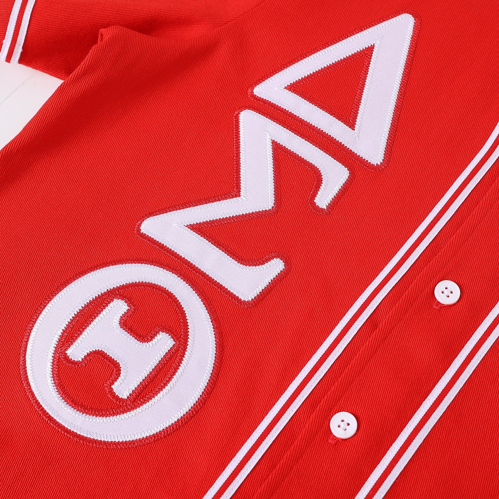 Delta Red Button Up Baseball Jersey