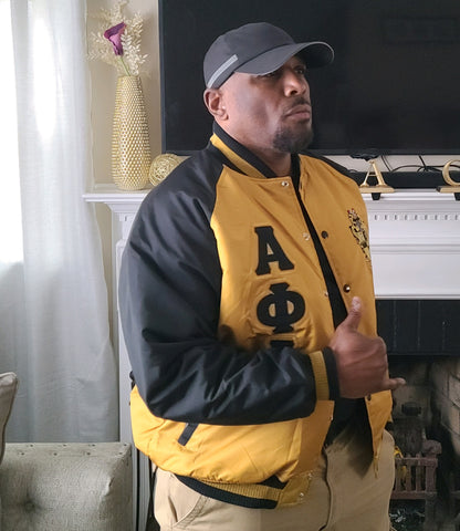 Alpha Old Gold Bomber Jacket Custom Lining – The King McNeal Collection