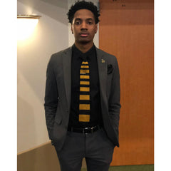 Black and Old Gold (Alpha Inspired) Knit Tie