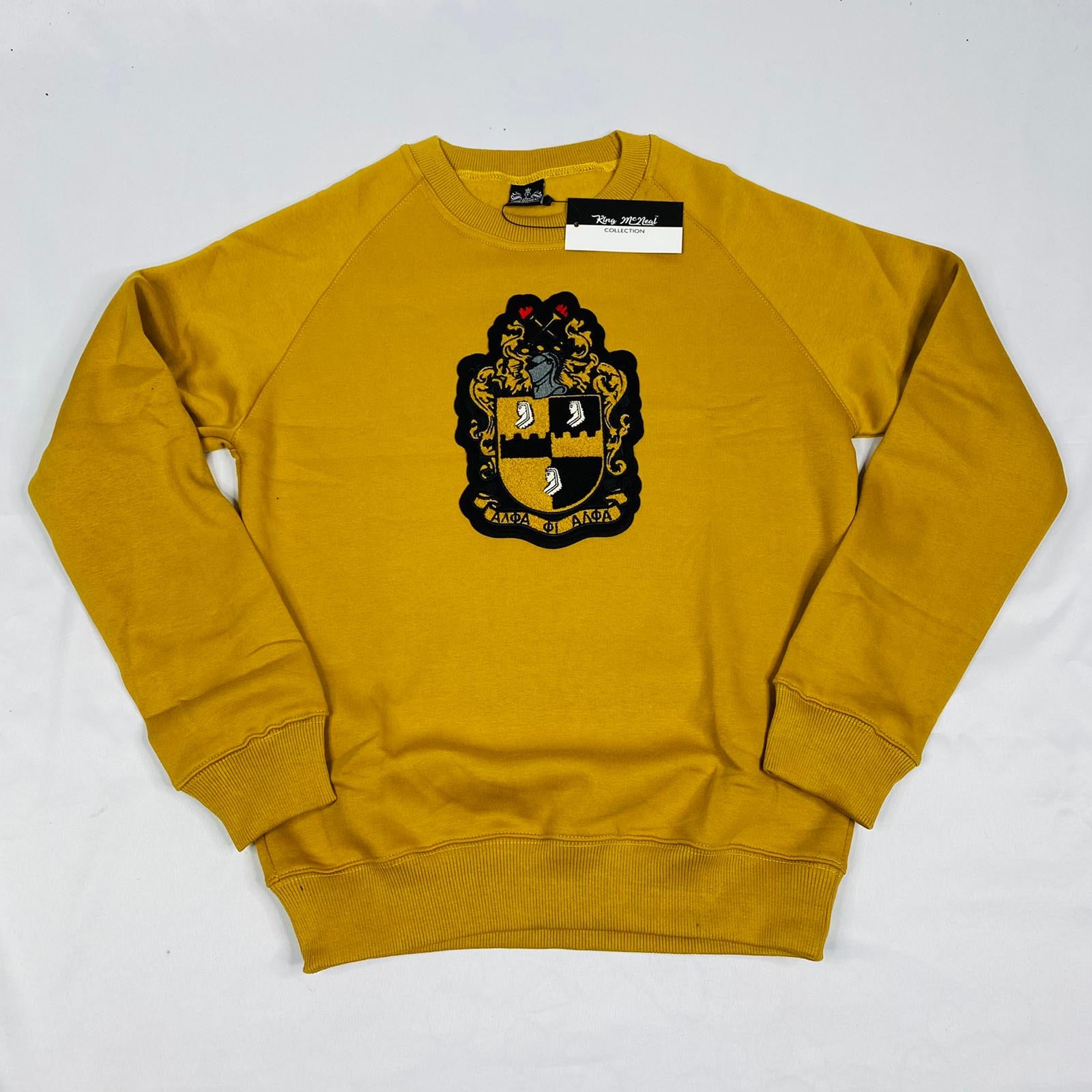 Alpha Gold Crest Chenille Crewneck
