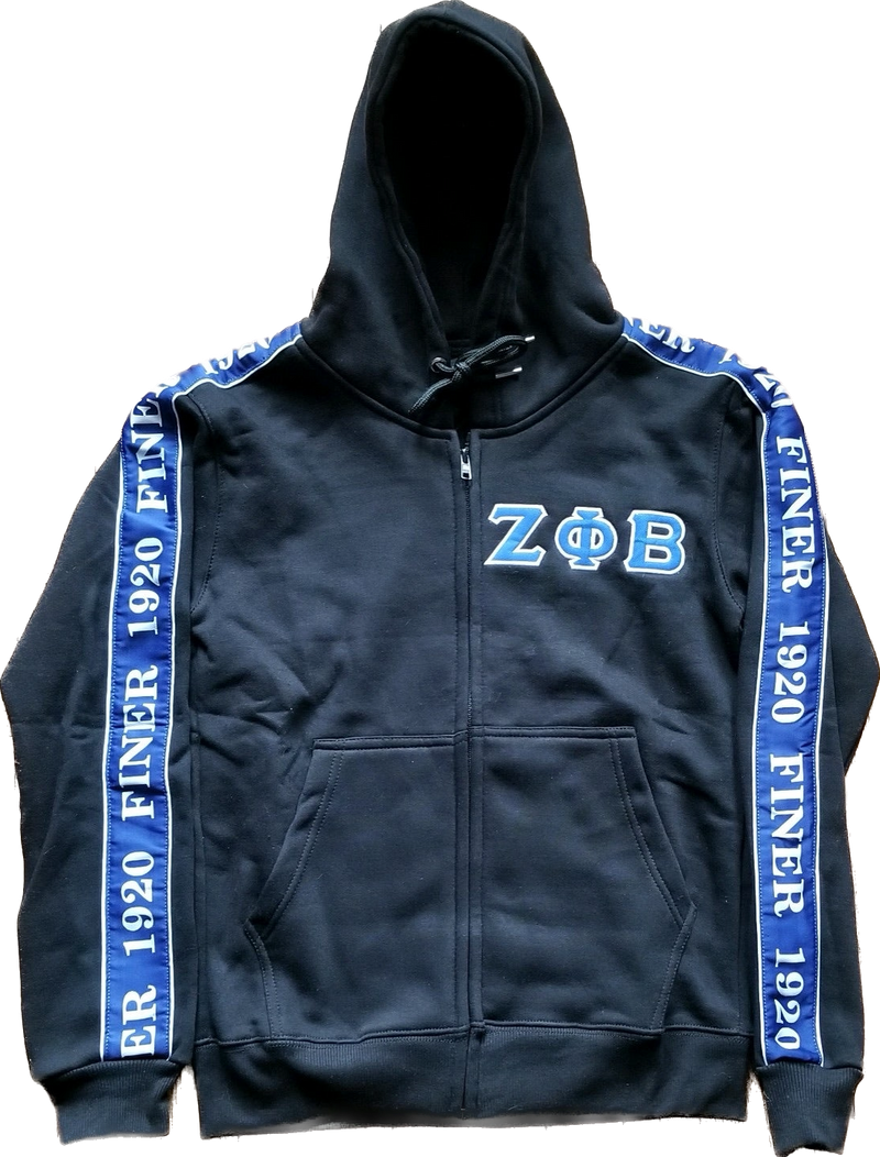 Zeta Black Tapered Sweatsuit Jacket (Unisex Size)