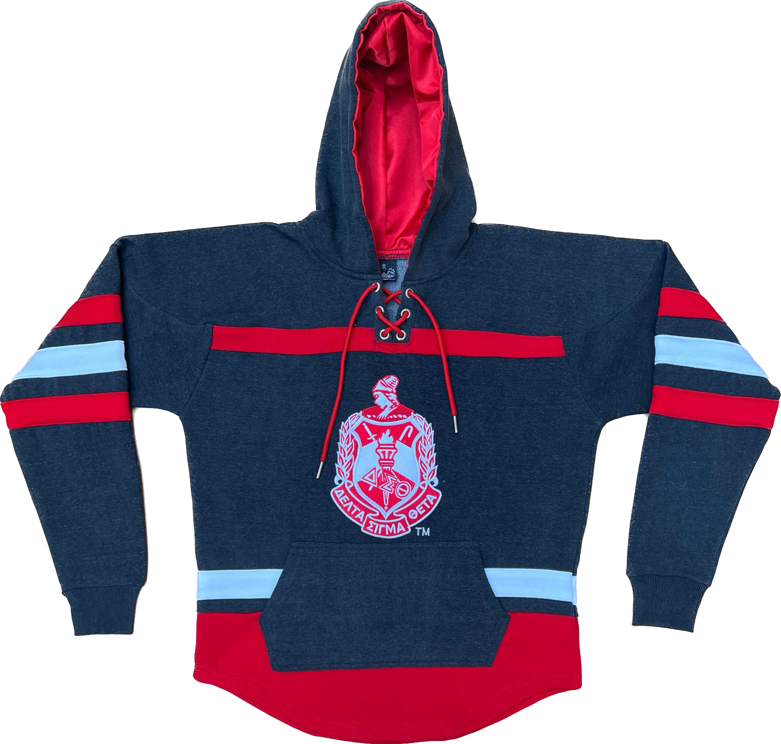 Delta Black Acid Wash Hockey Hoodie Unisex