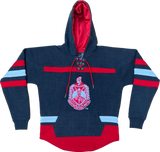 Delta Black Acid Wash Hockey Hoodie Unisex