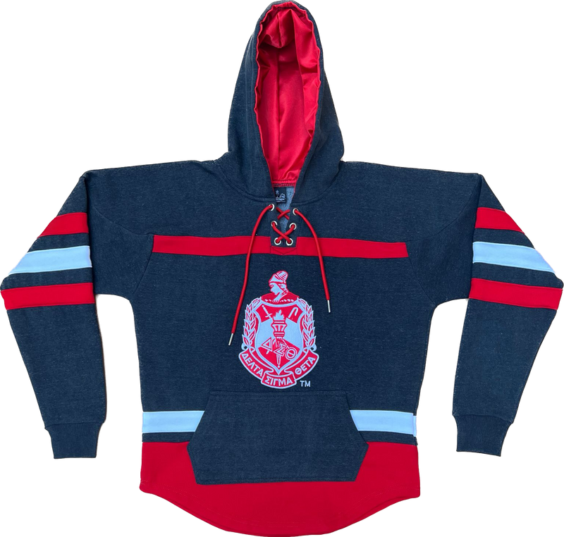 Delta Black Acid Wash Hockey Hoodie Unisex
