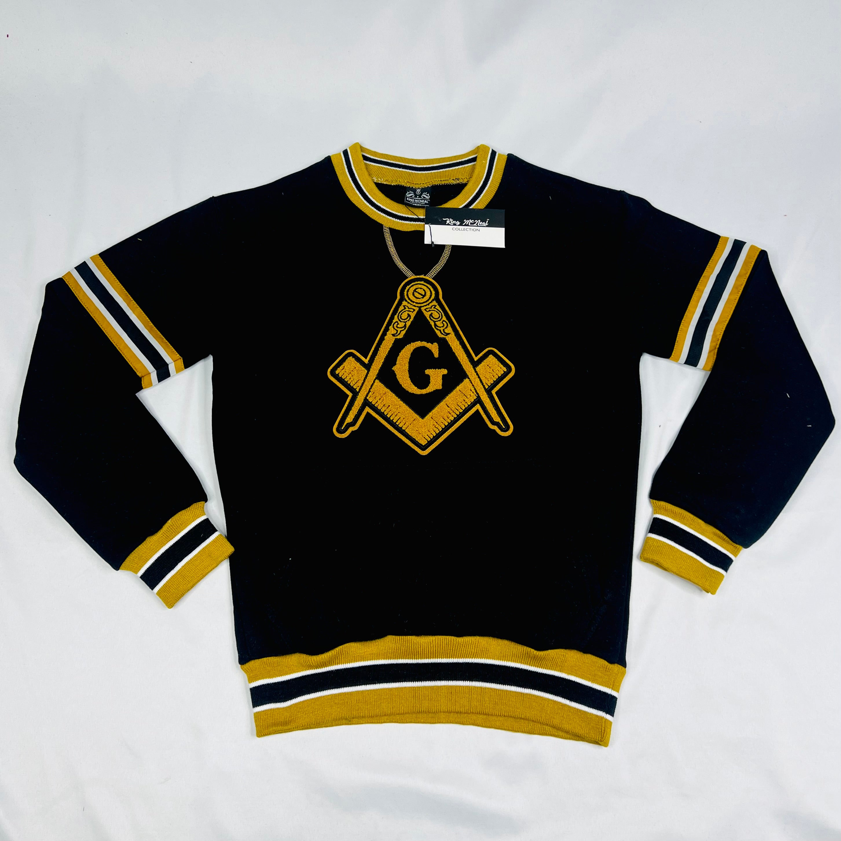 Mason Black Crest Chenille Crewneck